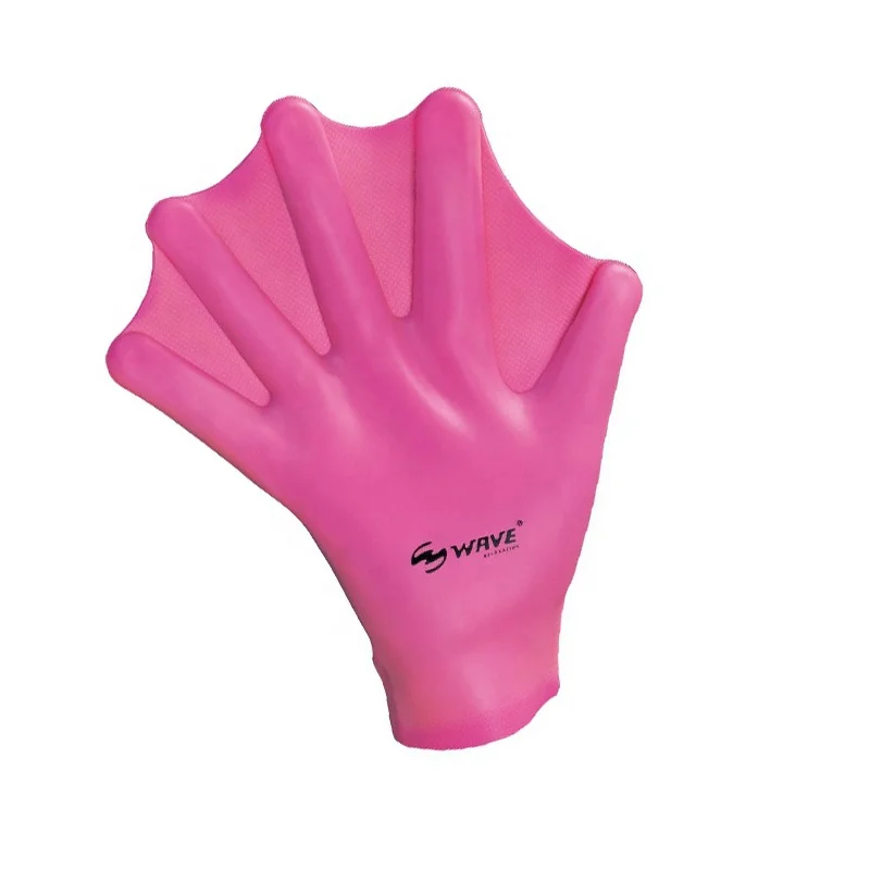 WAVE yellow silicone training small kids swim agility hand paddles images for swimming