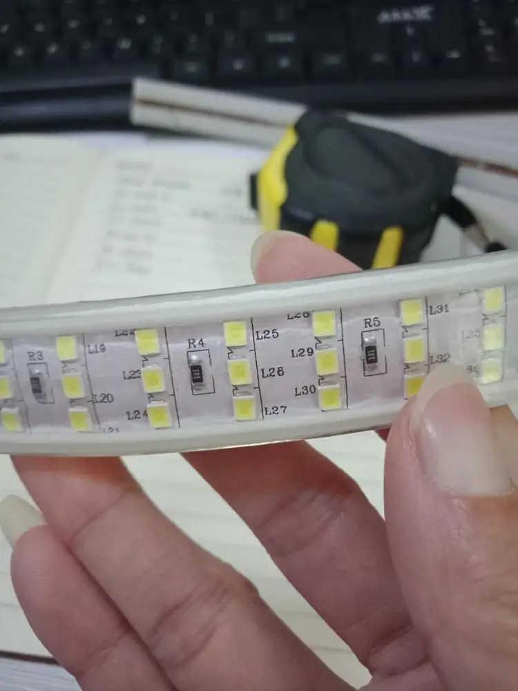 DC110v 220V 230V Светодиодные полосы света SMD2835 двухрядные 3 ряда водонепроницаемый 276 светодиодов/m гибкие светодиодные полосы, 100m для проекта