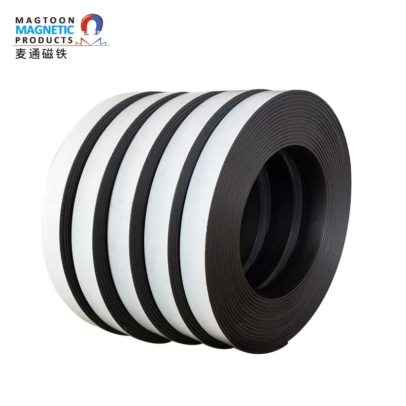 Flexible magnet strip with self adhesive