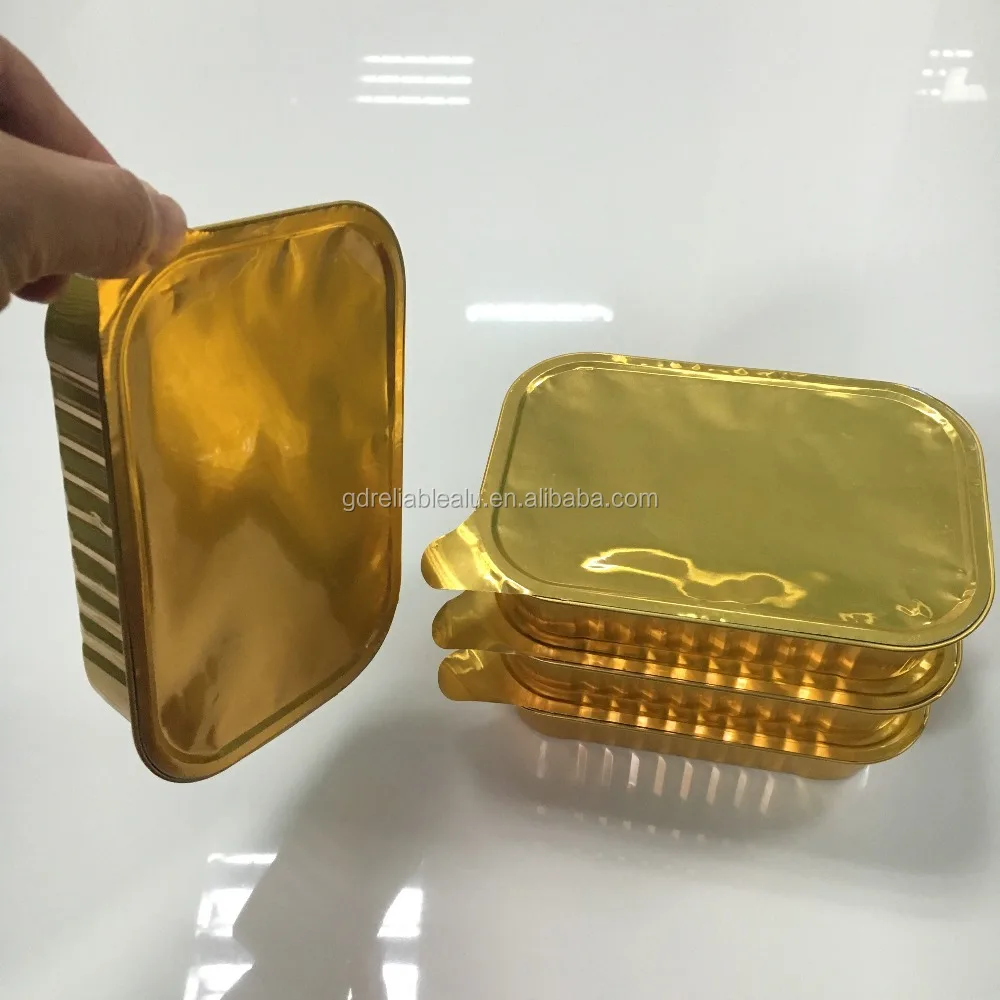 Keep food fresh top quality 500ml Color coating heat sealable smoothwall aluminum foil frozen food containers with foil lid