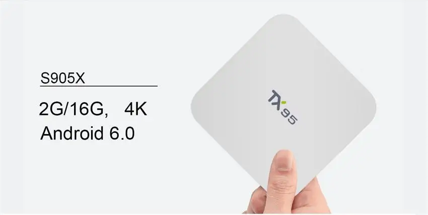 TX95 Android 6.0 Зефир TV Box S905x 2 ГБ Ram 16 ГБ Rom Dual Band Wi-Fi kodi16.1 смарт BT 4.1 Android TV Box TX95