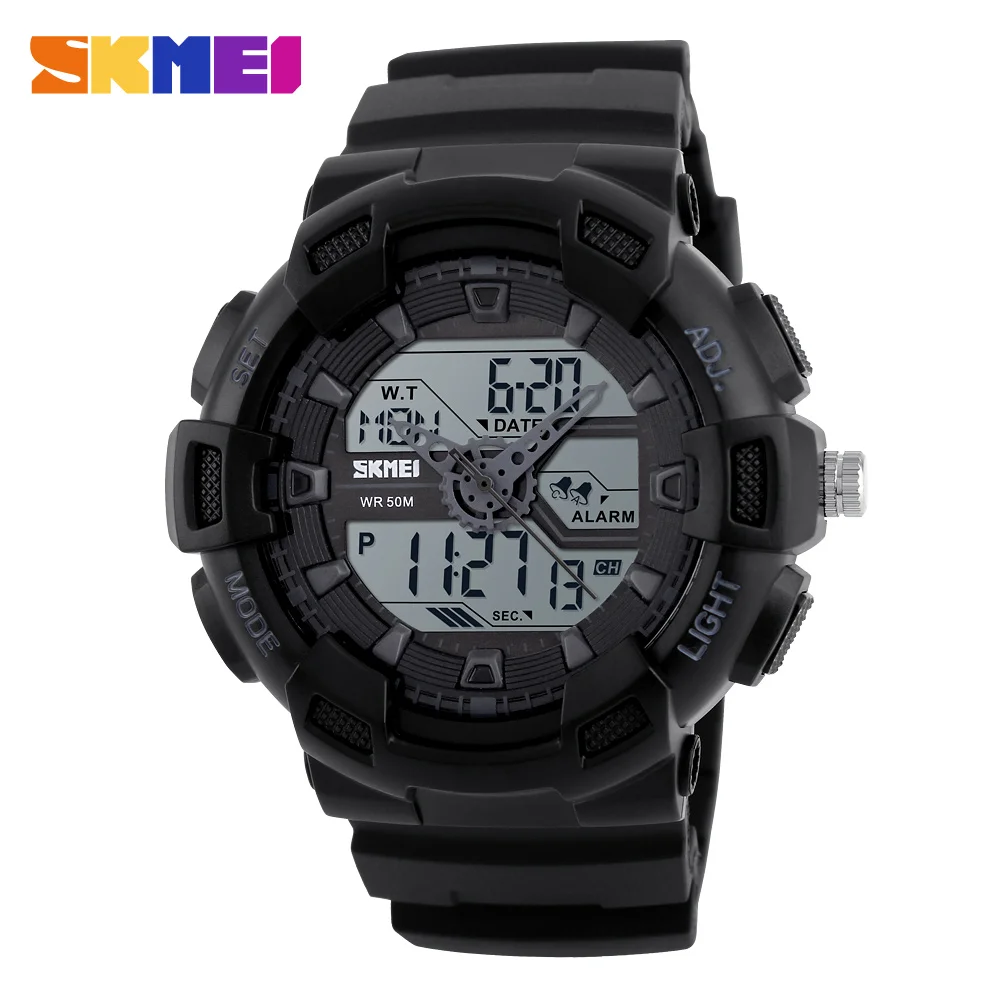 Skmei best seller 1189 analog digital man sport watches 3 time strap watch movement wholesale