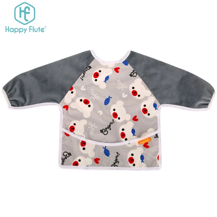  Happyflute новые модные водонепроницаемые нагрудники для кормления детей оптом детский нагрудник с длинным