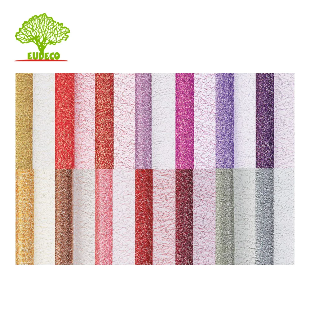 Table Decoration Linen Fabric Flower Printed Organza Fabric Wrap Flower Bouquet Mesh