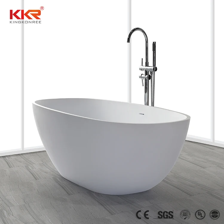 Hotel furniture resin bath 1400mm matt black surface acrylic freestanding bathtub