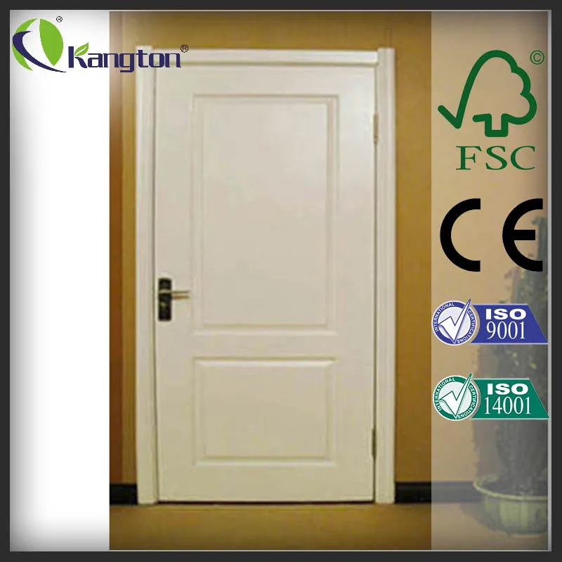 Двухпанельная синяя лакированная безопасная деревянная интерьерная дверь для