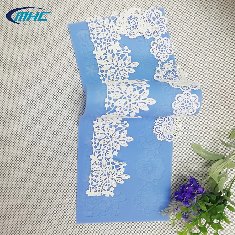 Custom Logo Silicone Fondant Lace Mold 3d Flower Edible Sugar Cake Decoration Silicone Lace Mat
