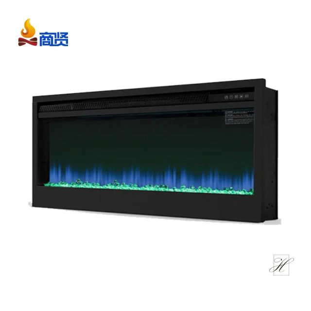 37' Wall Mounted Electric Fireplace with Heat Blowing from The Top