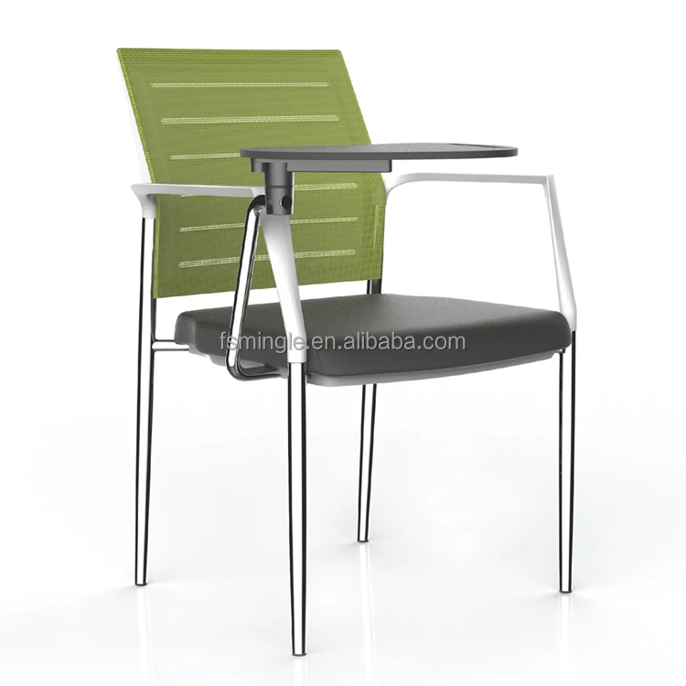 Новый дизайн металлический пластиковый стул для изучения с блокнотами таблетки для обучения или учебы