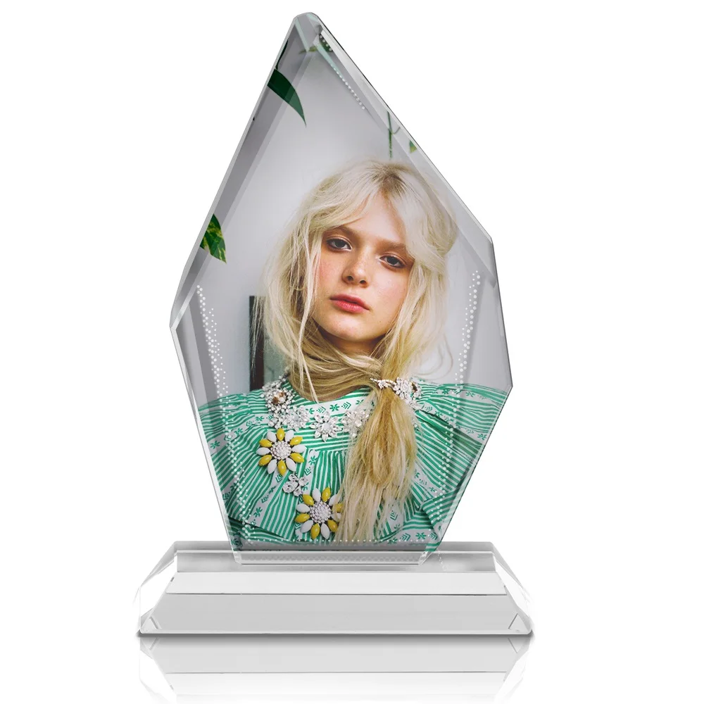 Sunmeta Factory Fashional sublimation funny crystal glass photo frame for wedding gift