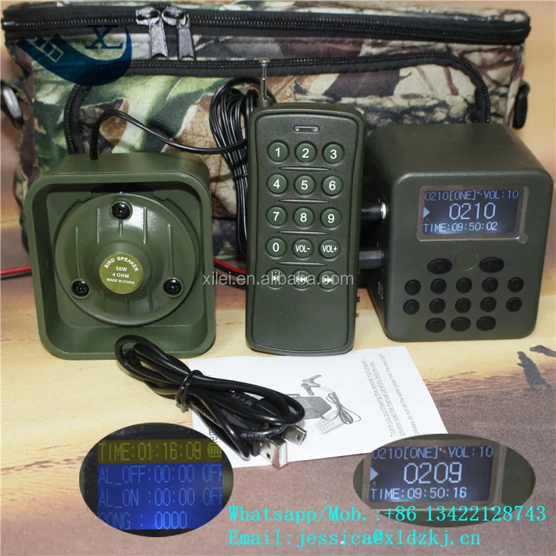 Wholesale Netherlands Outdoor Hunting Decoys High-Power 210 Bird Sounds Bird Caller Mp3 100-200M Remote Control Sound 50W Louds