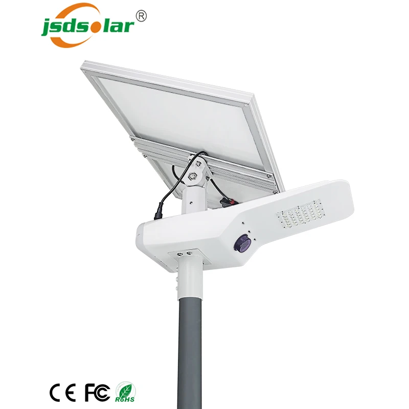 Best all in one high power intelligent led 30w 40w 50 watt 60w integrated solar street light with pole 80W