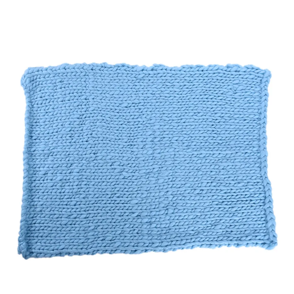 5 Color Super Soft Anti-Pilling Knitted Blanket Thick Line Photo Taking Props Plain Style Cobertor Used for Bed Sofa Plane