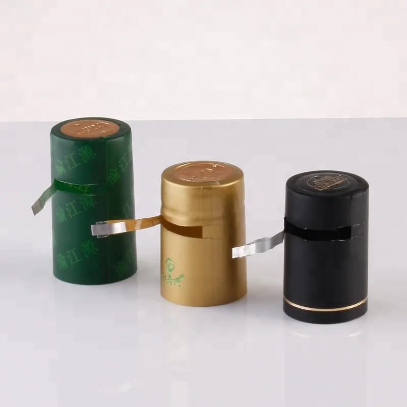 Green Matte Metallic Finish PVC Heat Shrink Caps