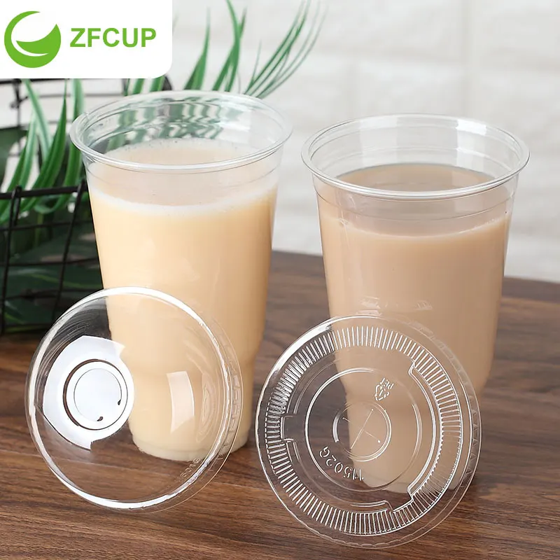 
ZFCUP 32 oz Clear Plastic Cups Comfortable Drinking Experience Recycled Plastic Cups with Logo 