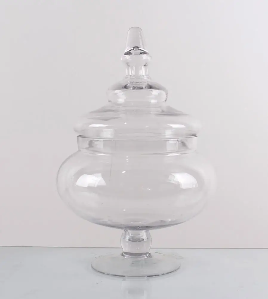 Glass Candy Jar 4pcs Stackable Glass Storage Jar for Candy Corn Nut