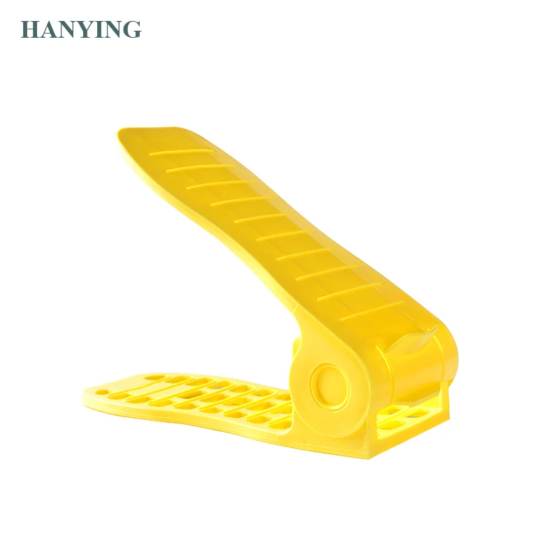 Adjustable Shoe Organizer Set Storage Space Saving Shoe Slots Rack Holder Double Layers Plastic Shoe Slots for Home