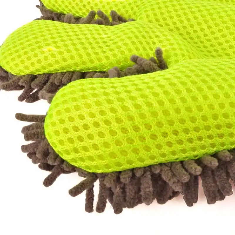 New Customized Five Finger 100% Polyester Chenille Car Wash Glove Wash Mitt