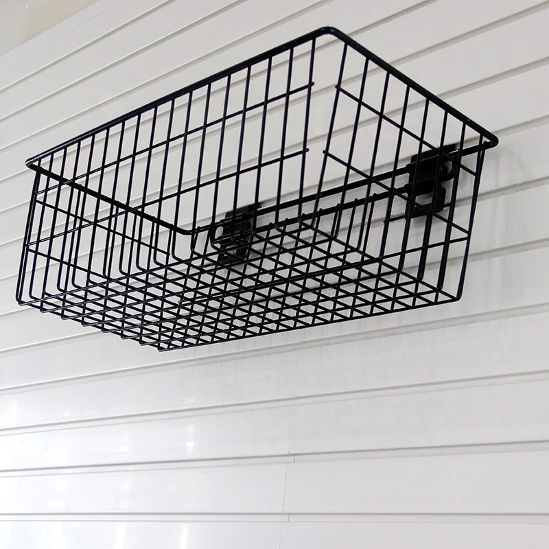 Unipower Garage Storage Solution Wall Mount Slat Wall Panel Multi Fit Black Deep Wire Basket