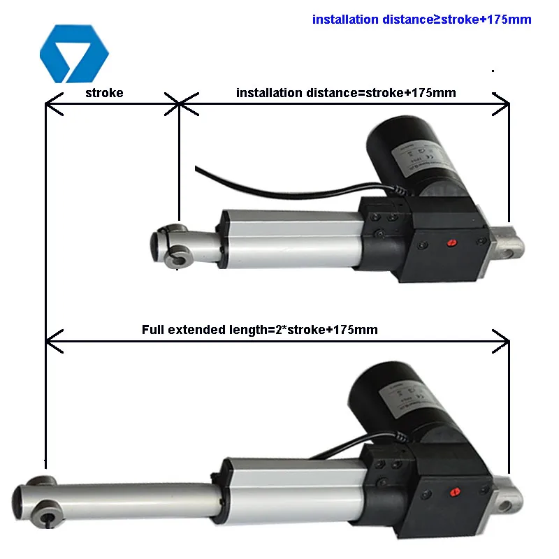 600mm stroke Push pull DC motor Medical hospital bed linear actuator 24v