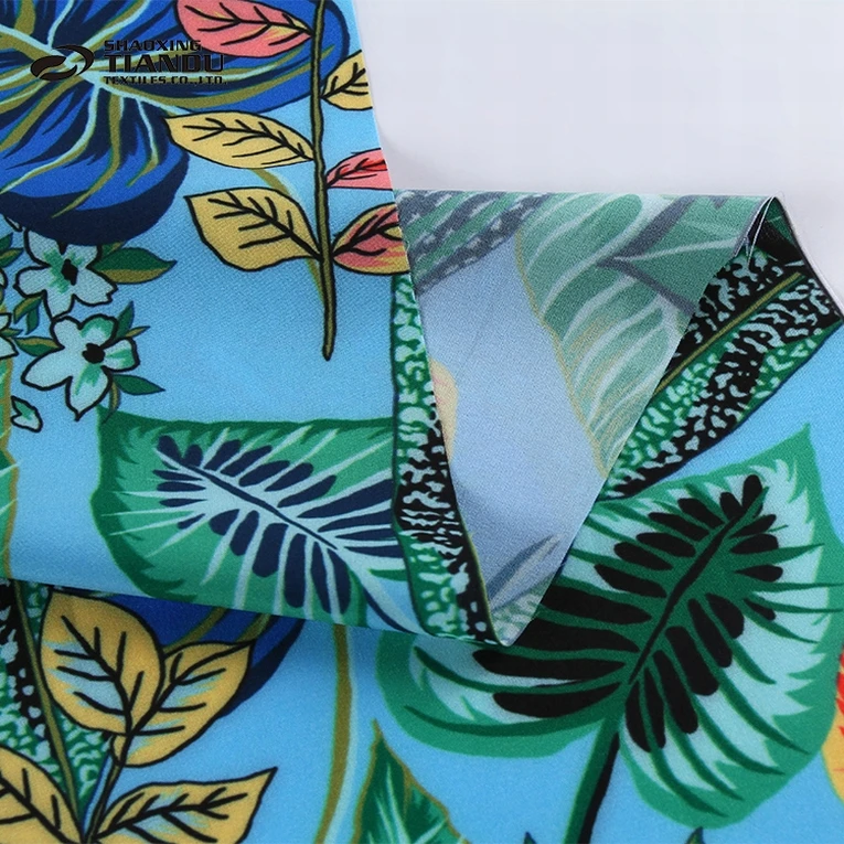 Модное шифоновое женское платье shaoxing textile с цветочным принтом, гавайская ткань