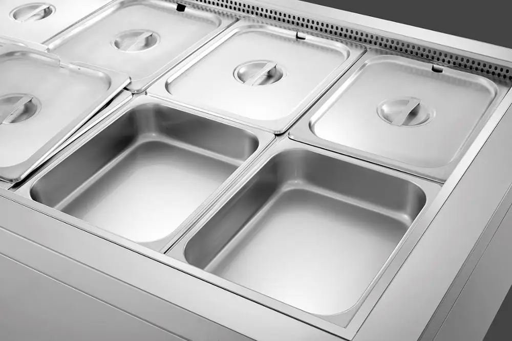 
Commercial Stainless Steel Refrigerated Sandwich Prep Table Cooler Refrigerator 