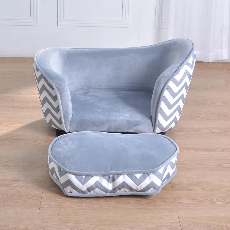 Удобный стильный серый диван-кровать для домашних животных