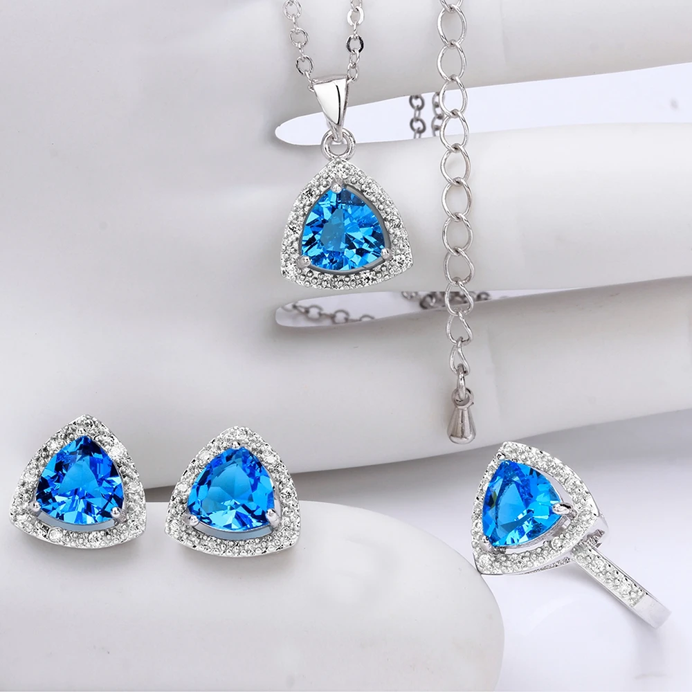 
2016 new model 925 sterling silver jewelry set with big zircon 