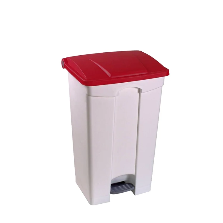 120 Liter Plastic Wheelie Bin with lid foot pedal Waste Bin 68L 87L factory biohazard tall trash can rectangular
