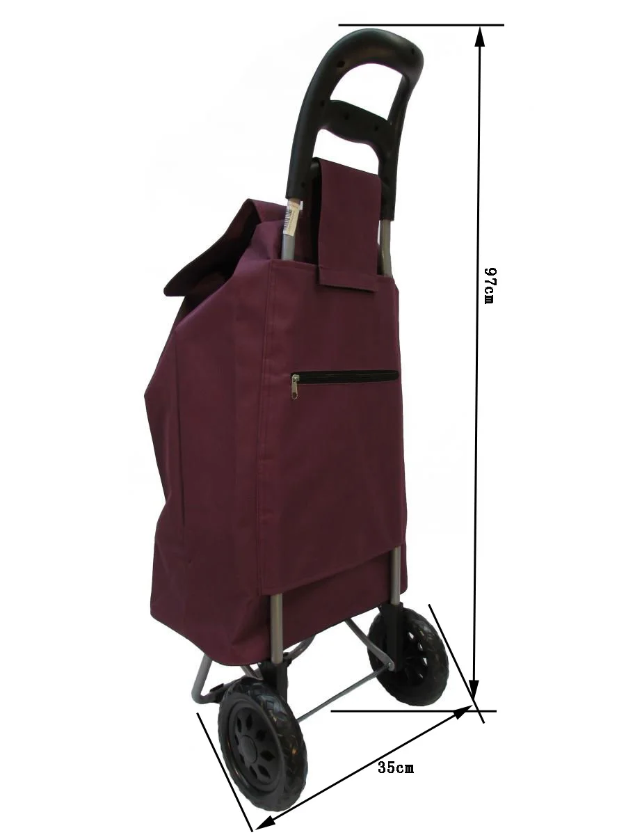 china manufacturer folding shopping trolley bag hook with 2 wheels