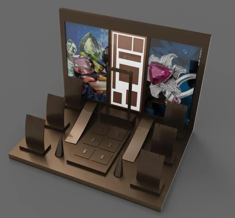 
Hot sales professional modern luxury jewelry display stand/ POP jewelry shop display 
