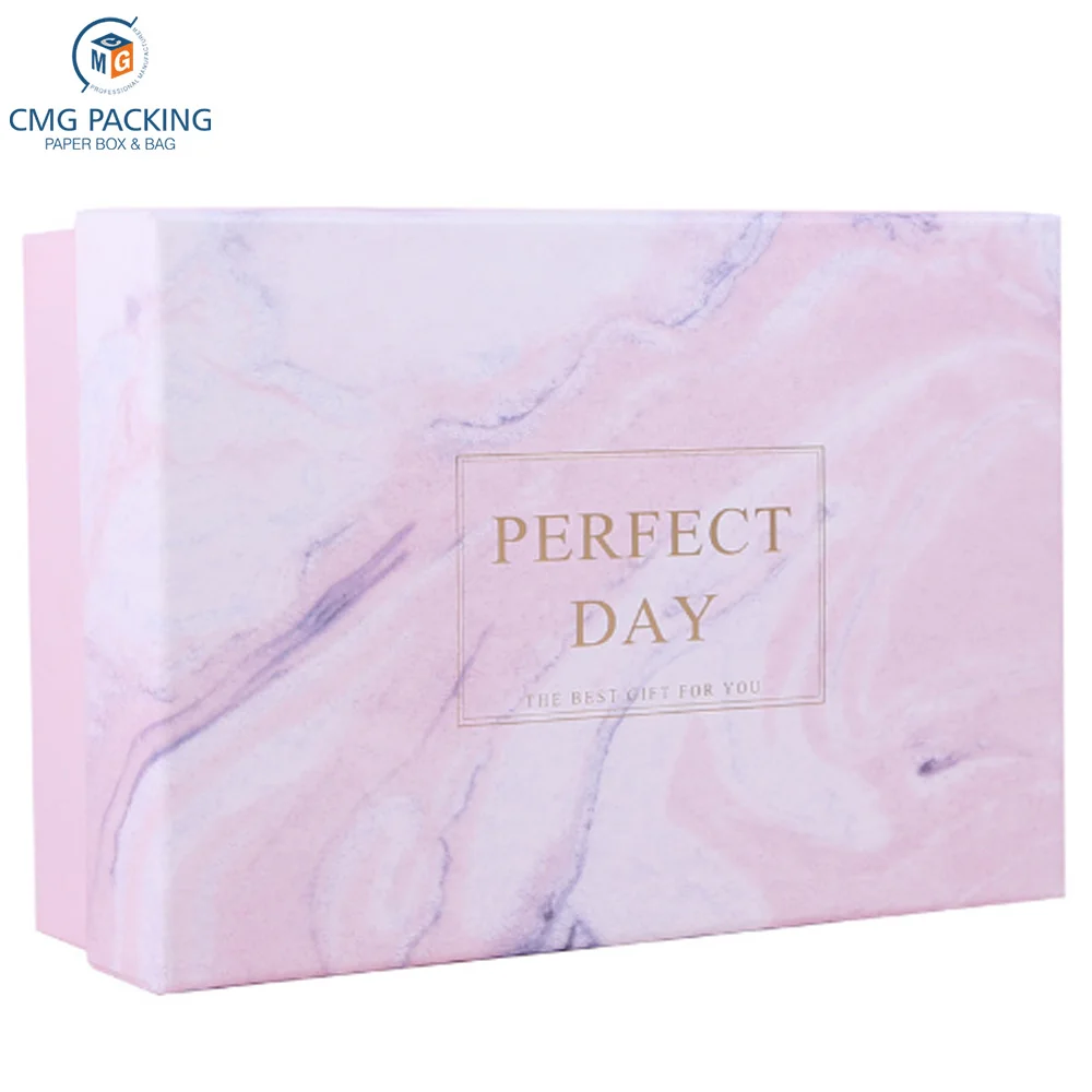 custom  Pink marble wedding gift bags packaging boxes wedding favors and gifts party supplies paper bag with handles tablewares