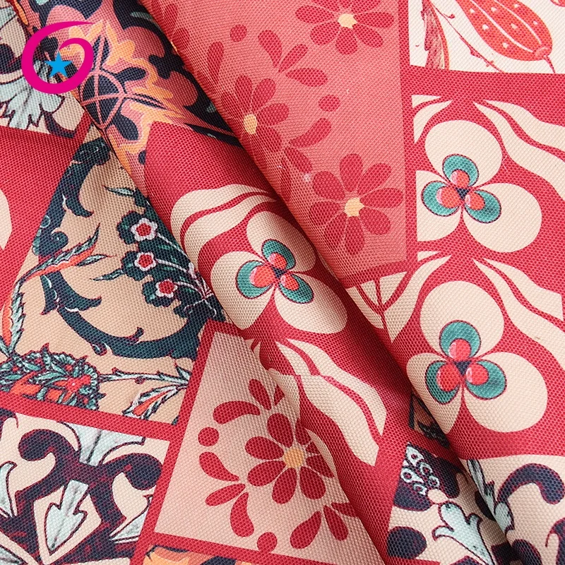 Transfer printed poly custom printed canvas fabric with floral