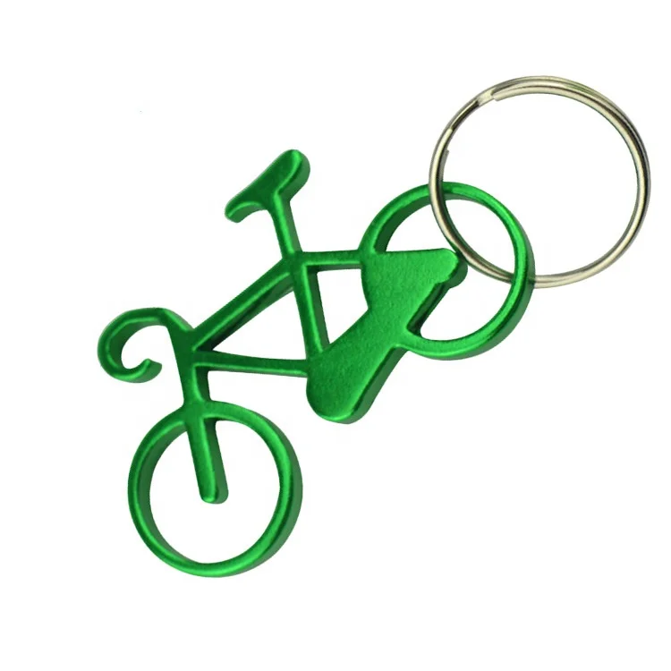 Custom logo print Aluminium alloy bicycle bike shape design bottle opener keychain or key ring for promotional gifts