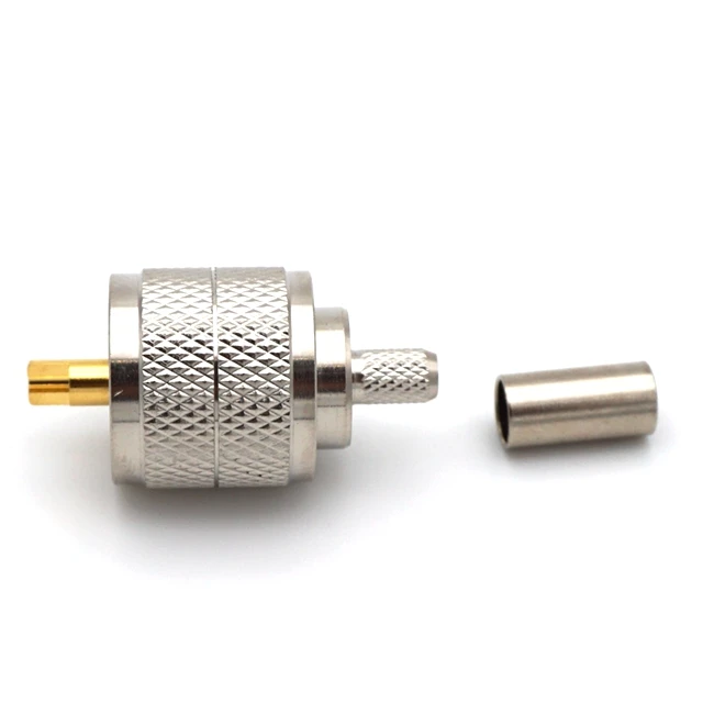 UHF male PL295 plug crimp for LMR195 cable rf connector