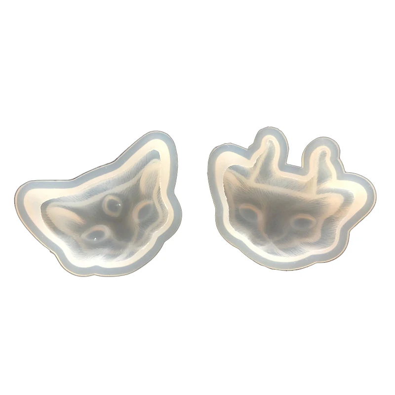 Yiwu bobao 3D cartoon 3-eye devil cat clay epoxy resin gum wax statue jewelry book mark cover art nail sticker phone case molds