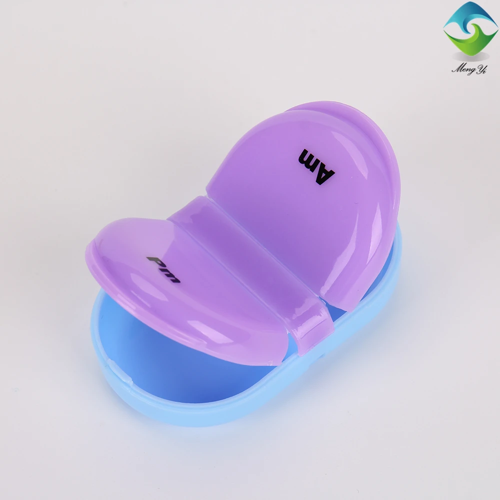 Wholesale Portable Mini Plastic AM PM Pill Box Storage Container for Travel PP Pill Organizer