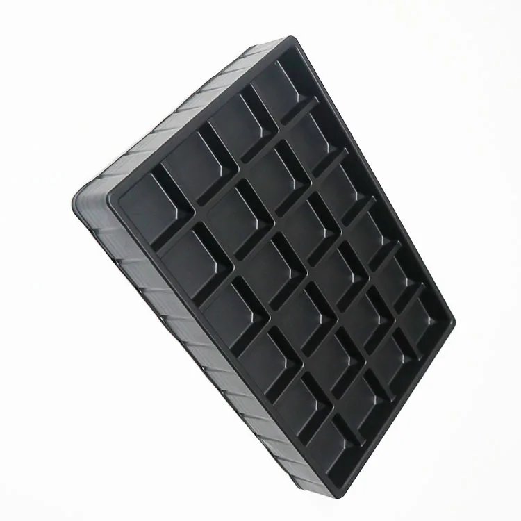 Одноразовые пластиковые вакуумные подносы для шоколада 24 отделения 0 7 мм