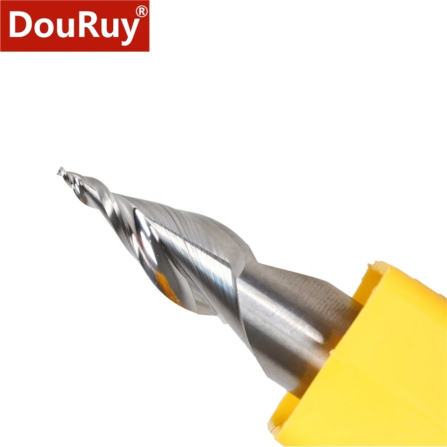DouRuy SHK6/12mm CNC mini word cutter Two flutes spiral resin and acrylic straight milling cutter Mini word cutter