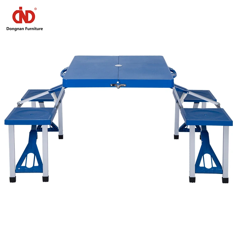 Wholesale Cheap Price Manufacturer Portable Durable Outdoor Picnic Suitcase  Plastic Folding Table and Chairs