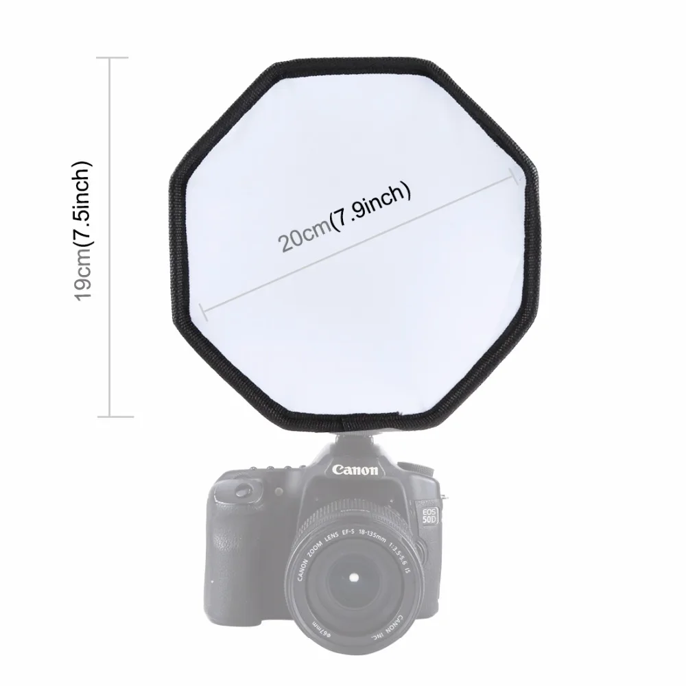 
20cm Universal Flash Diffuser Softbox Silver Reflector Mini Professional Photo Diffuser Soft Light Box 
