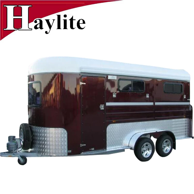 Chinese imported angle load deluxe 3 horse float use trailer With CE certificate