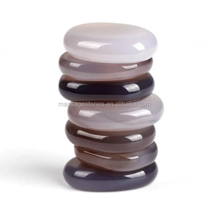 Bulk Gray Agate Crystal Quartz Palm Stones Wholesale Thumb-Worry-Palm Stones