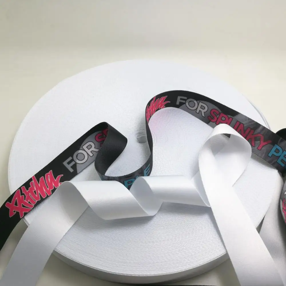 polyester fabric dye sublimation raw materials 1/ 1.5/ 2/ 2.5 /3cm width for lanyard