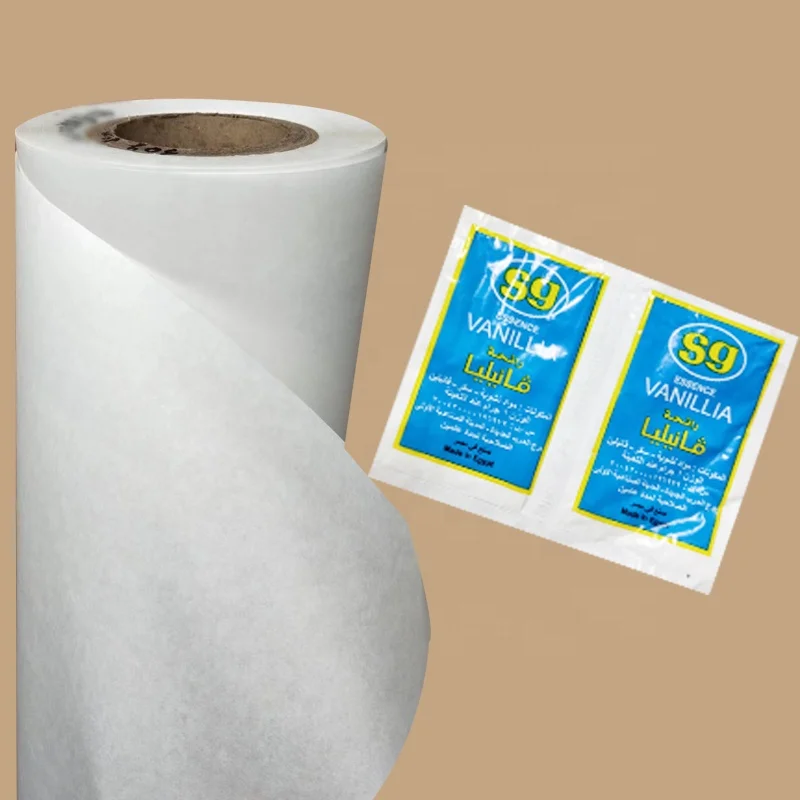 
40gsm (30gsm paper +10gsm pe)food grade waterproof MG white pe coated kraft paper heat -sealable for making sugar packet 