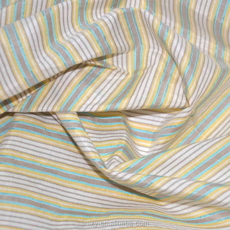 silk cotton stripes fabric yarn dye cotton silk fabric for shirts
