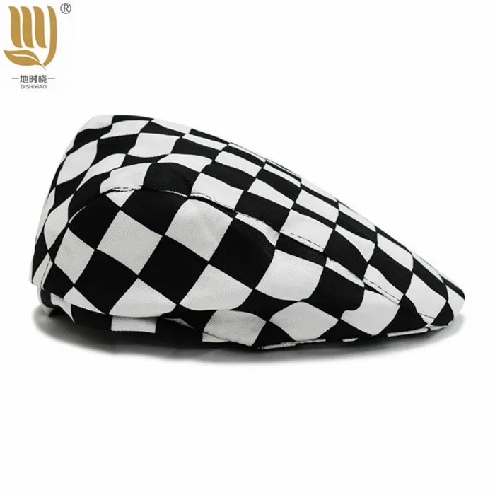 
Cheap Price Wholesale Beret Caps Truck Driver Hat Winter Hats Flat plaid Cashmere beret hats England Beret for men 