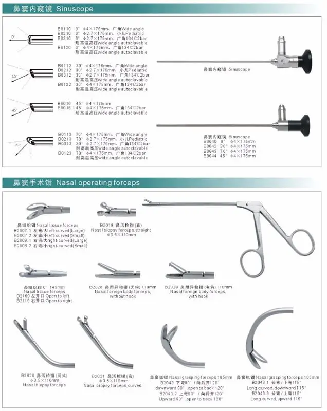 Hot selling for ent/hd medical endoscopes / ent rigid 45 degree optic nasal endoscope manufacturer