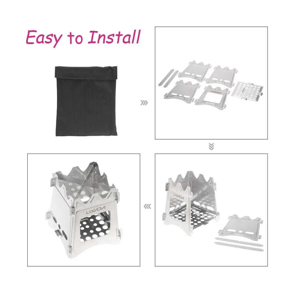 
Portable Outdoor Stove Compact Folding Portable Outdoor Camping Cooking Picnic Hiking Camping Wood Stove 