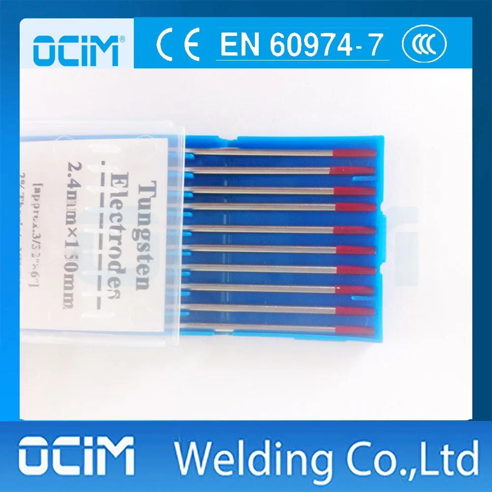 10PCS/LOT Wt20 Thorium Tungsten Electrode Red Color 2.4*175mm
